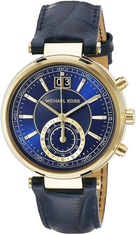 michael kors sawyer niebieski skóra ø39 mm ref mk2425|Michael Kors Sayer Blue Dial Amber Blue Leather Ladies Watch .